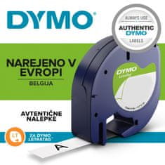 Dymo Traka LetraTag, širina 12mm, žuta-plastificirana, 91202