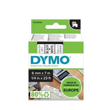 Dymo Traka za ispis naljepnica D1, širina 6mm/7m, bijela 43613