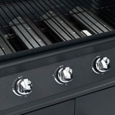 Vidaxl Plinski roštilj s 4 +1 zonom za kuhanje crni čelični