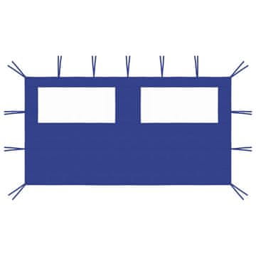 Vidaxl Bočni zid za sjenicu s prozorima 4 x 2 m plavi