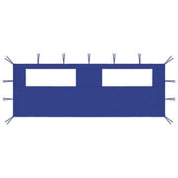 Vidaxl Bočni zid za sjenicu s prozorima 6 x 2 m plavi