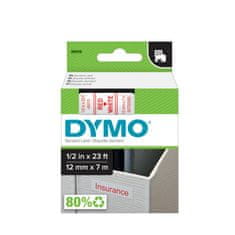Dymo D1 traka 12 mm, crvena na bijeloj, 45015 (S0720550)