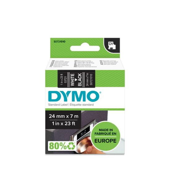 Dymo Traka za ispis naljepnica D1, širina 24 mm/7 m, crna 53721