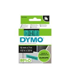 Dymo D1 traka 12 mm, crna na zelenoj podlozi, 450190 (S0720590)