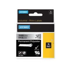 Dymo Rhino traka 19 mm, crna na metalu, izdržljivi poliester (18487)