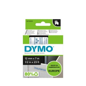   Dymo D1 traka, 12 mm x 7 m, plava / prozirna 