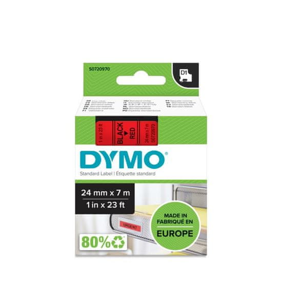 Dymo D1 53717 traka, 24 mm x 7 m, crno/ crvena