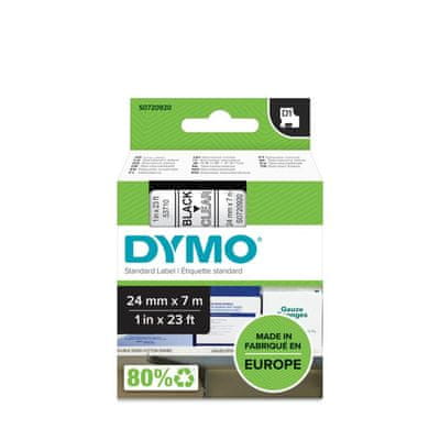   Dymo D1 53710 traka, 24 mm x 7 m, crna / prozirna 