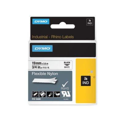   Dymo Rhino 18489 traka, 19 mm x 3,5m, crno bijela 