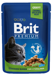 Brit Premium mokra hrana za sterilizirane mačke, piletina, 100 g, 24 kom.