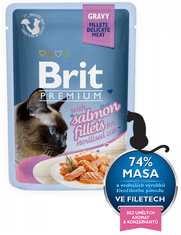 Brit Premium Cat Delicate Fillets in Gravy with Salmon for Sterilised 24 X 85 g