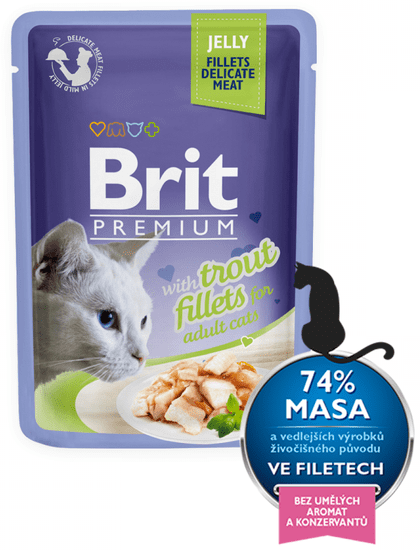 Brit Premium Cat Delicate Fillets in Jelly with Trout 24 x 85 g