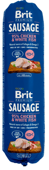 Brit Salama za pse Sausage, piletina i bijela riba, 12 x 800 g