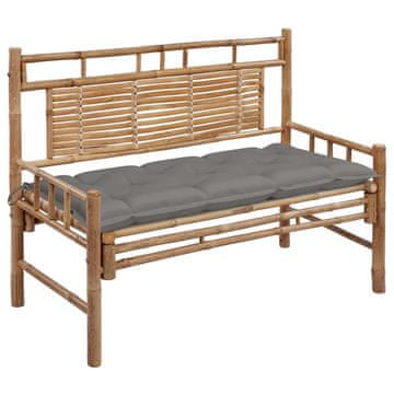 Vidaxl Vrtna klupa s jastukom 120 cm bambus