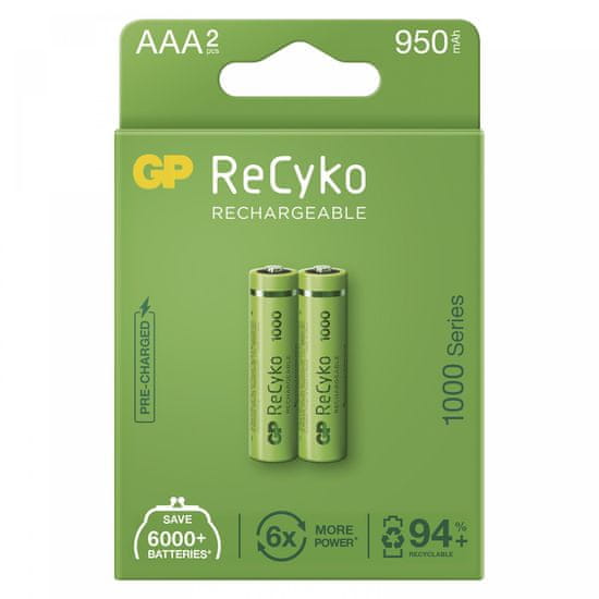 GP ReCyko punjive baterije, 1000 mAh, HR03, AAA, 2 kom