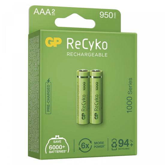 GP ReCyko punjive baterije, 1000 mAh, HR03, AAA, 2 kom