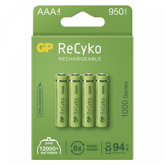 GP ReCyko punjive baterije, 1000mAh, HR03, AAA, 4 kom