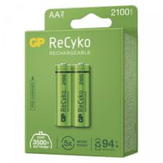 GP ReCyko punjive baterije, 2100 mAh, HR6, AA, 2 kom