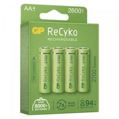 GP ReCyko punjive baterije, 2700mAh, HR6, AA, 4 kom