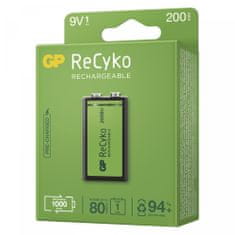 GP ReCyko punjiva baterija, 200 mAh, 9 V, 1 kom