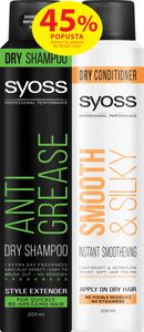  Syoss suhi šampon Anti-Grease, 200 ml + suhi regenerator Smooth & Silky, 200 ml