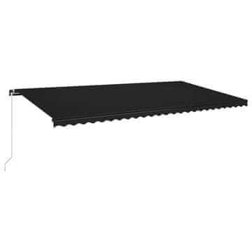 Vidaxl Tenda na ručno uvlačenje s LED svjetlima 600x350 cm antracit