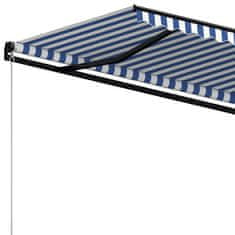 Vidaxl Tenda na ručno uvlačenje 500 x 350 cm plavo-bijela