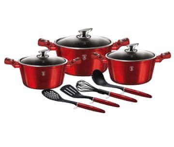 Berlingerhaus Set posuđa s mramornom površinom BH-6150 10 dijelova Bordo Mllic Line