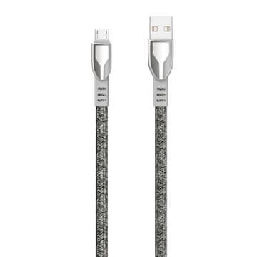 DUDAO Zinc Alloy kabel USB / Micro USB 5A 1m, siva