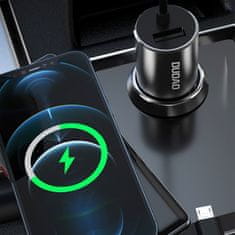 DUDAO R5Pro auto punjač + kabel Lightning / USB-C / Micro USB 3.4A, crno