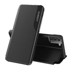 MG Eco Leather View preklopna maska za Samsung Galaxy S21 Plus 5G, crno