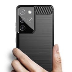 MG Carbon Case Flexible silikonska maska za Samsung Galaxy S21 Ultra 5G, crno