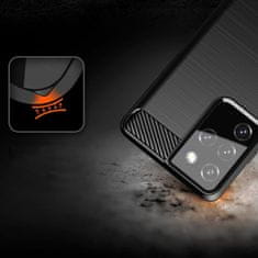MG Carbon Case Flexible silikonska maska za Samsung Galaxy S21 Ultra 5G, crno
