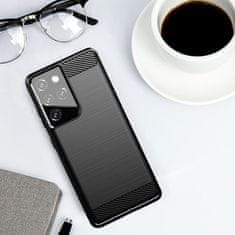 MG Carbon Case Flexible silikonska maska za Samsung Galaxy S21 Ultra 5G, crno
