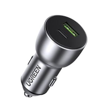 Ugreen CD213 auto punjač USB / USB-C QC 3.0 36W 3A, siva