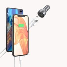 Ugreen CD213 auto punjač USB / USB-C QC 3.0 36W 3A, siva