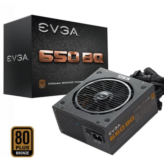 Evga 650 BQ polu-modularno napajanje, 650 W, 80 Plus Bronze
