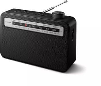 philips tar2506 fm prijemnik tradicionalni dizajn glazbeni način rada način rada poruka ugrađeni zvučnik i izlaz za slušalice na baterije