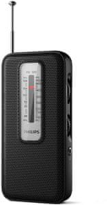Philips Tar1506 FM radijski prijemnik tradicionalnog dizajna s ugrađenim zvučnikom, napajanjem na baterije i ulazom za slušalice