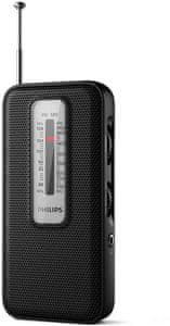 Philips Tar1506 FM radijski prijemnik tradicionalnog dizajna s ugrađenim zvučnikom, napajanjem na baterije i ulazom za slušalice