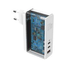 BASEUS GaN Mini USB adapter za brzo punjenje + 2x Type-C 120W EU + Xiaobai Type-C / Type-C 100W 1m CCGAN-J02 kabel, bijeli