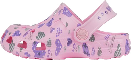 Coqui Little Frog Pink hearts papuče za djevojčice