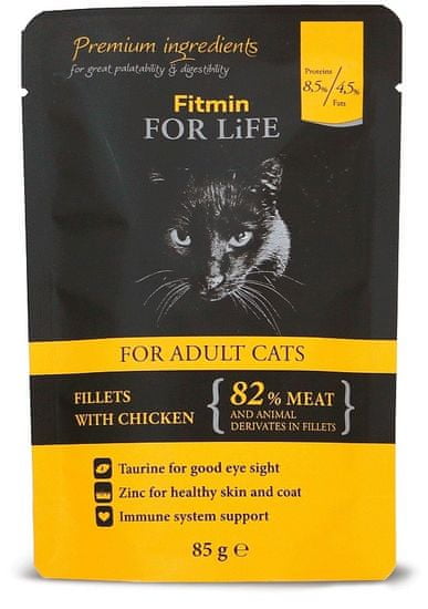 Fitmin mačja hrana u vrećici Cat pouch adult chicken, 28x85 g