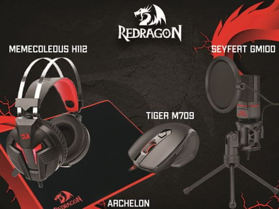 Redragon Colby komplet Redragon slušalice + miš Tiger + mikrofon Seyfert + podloga