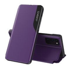 MG Eco Leather View preklopna maska za Samsung Galaxy A72 4G, ljubičasta