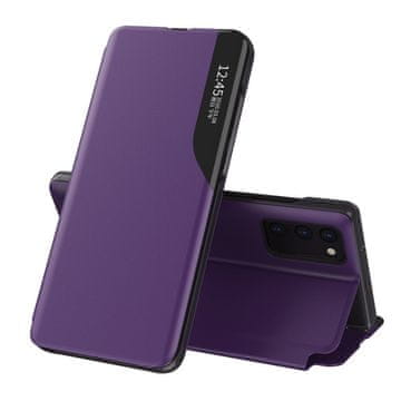 MG Eco Leather View preklopna maska za Samsung Galaxy A72 4G, ljubičasta