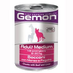 Gemon Adult Medium hrana za pse, s govedinom i jetrom, 24 x 415 g