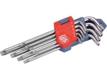Extol Premium TORX L-ključevi (6601) set od 9 dijelova, T 10-15-20-25-27-30-40-45-50, izbušeno na kratkoj strani, CrV