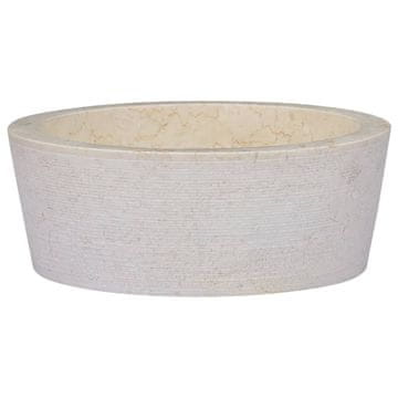 Vidaxl Umivaonik, krem, Ø40x15 cm, mramor