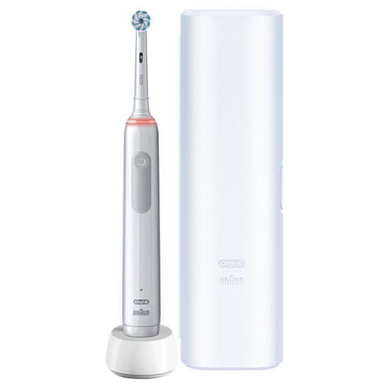 Oral-B Pro 3 - 3500 električna četkica za zube, Braun dizajn, bijela 